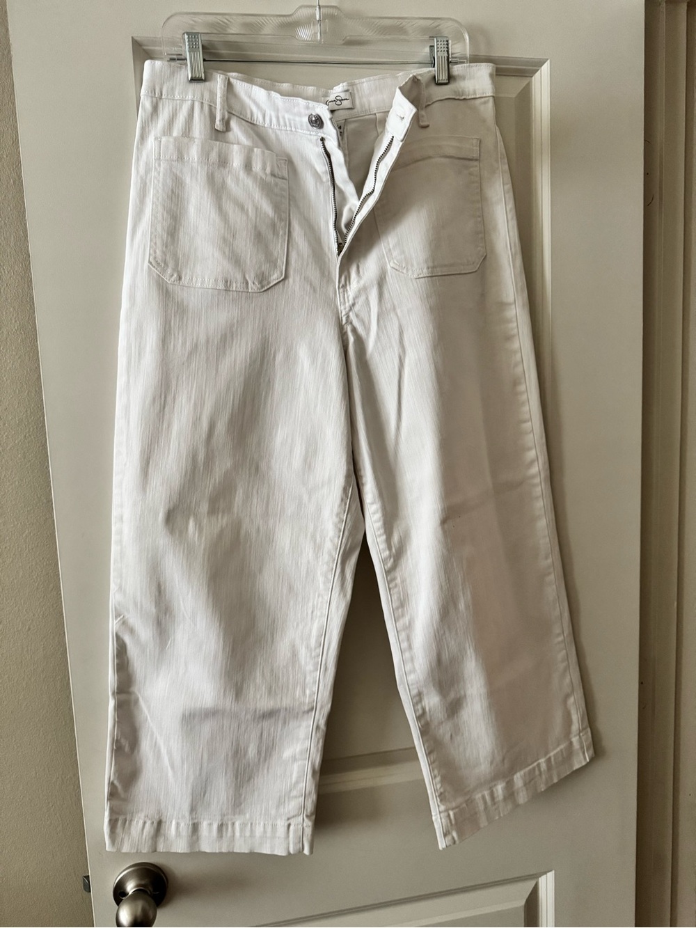 Jessica Simpson White Wide Leg Jeans